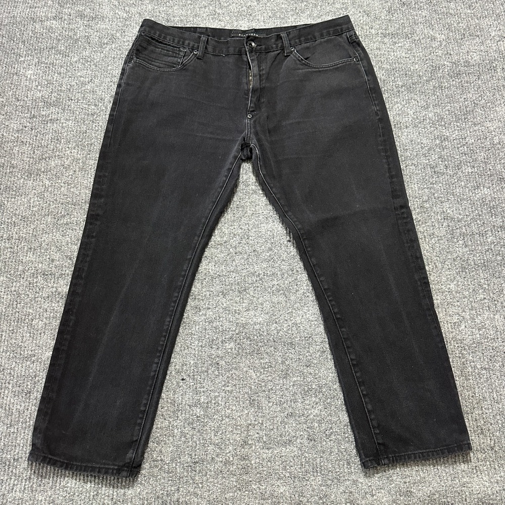 Sean John Clayton Mens Jeans 42x30 Black Denim Straight Leg Casual Mid Rise